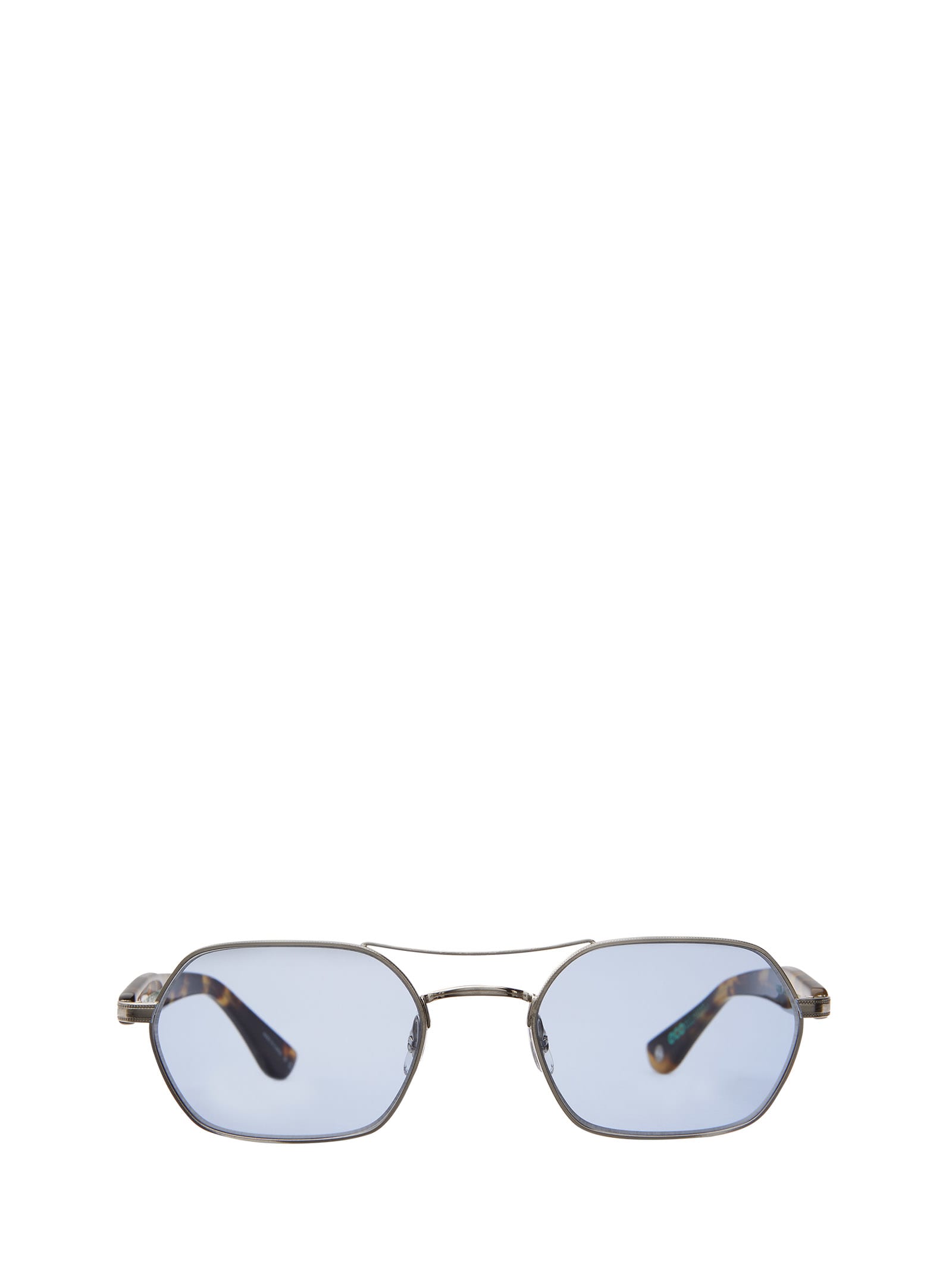 Shop Garrett Leight Goldie Sun Brushed Silver - Bio Spotted Tortoise Sunglasses