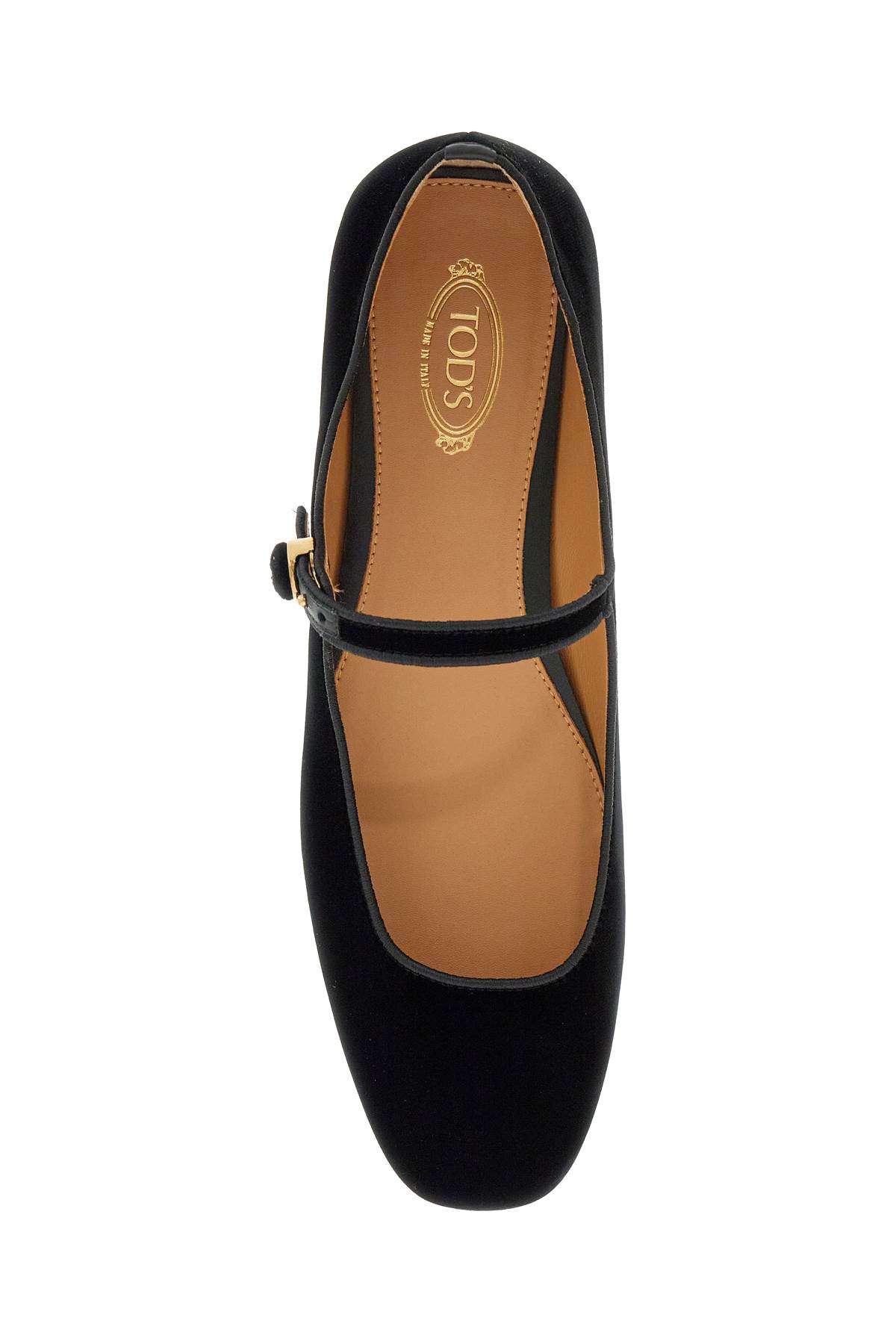 Shop Tod's Velvet Ballet Flats For In Nero (black)