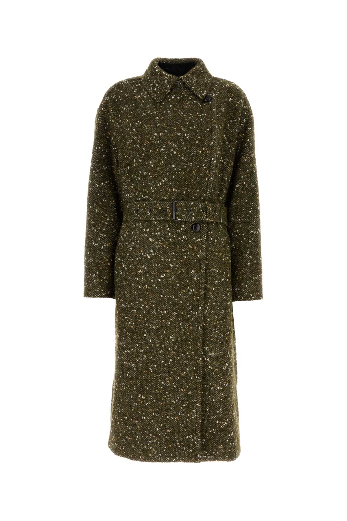 Marant Étoile Melange Army Green Wool Blend Horia Coat