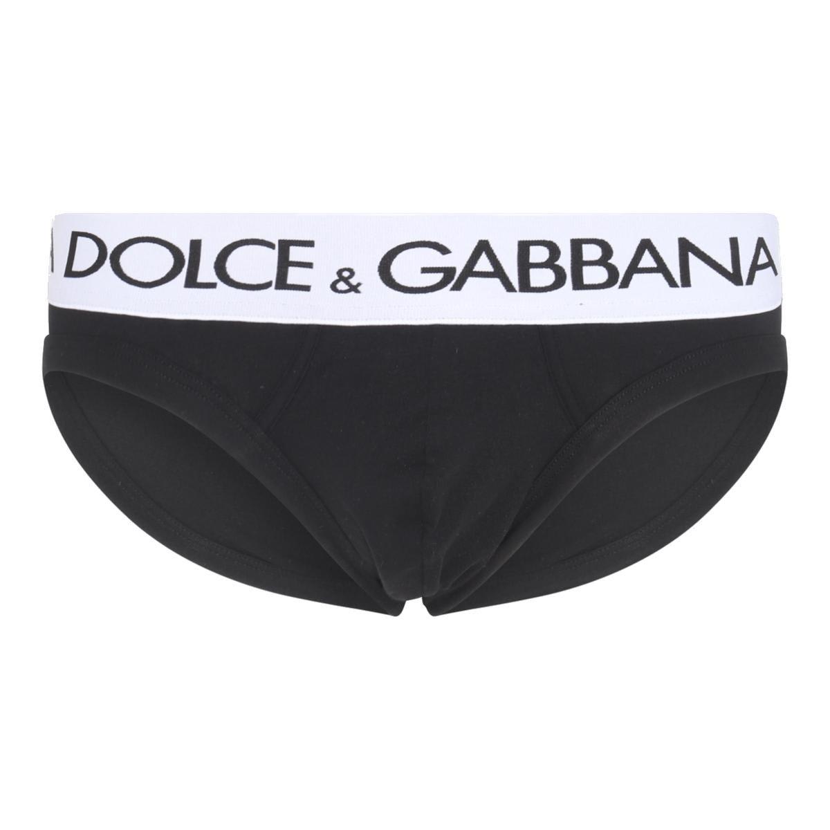 Dolce & Gabbana Elasticated Logo Waist Briefs In Black