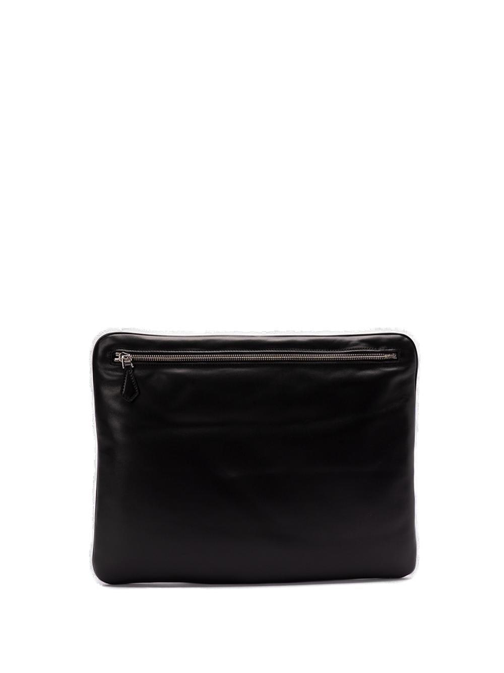 Shop Dolce & Gabbana Logo Printed Clutch Bag In Black