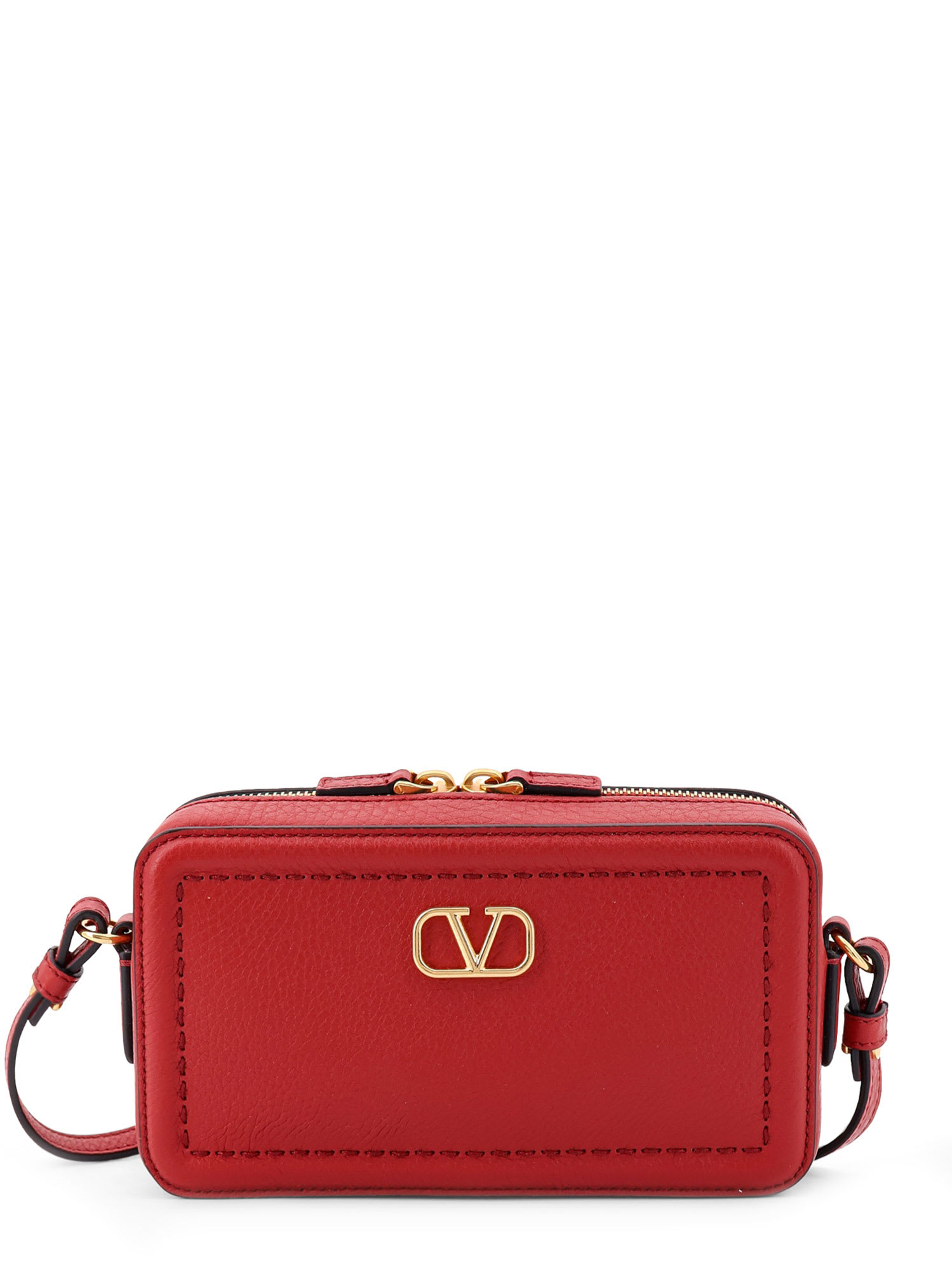 Alltime Leather Shoulder Bag With Vlogo Signature Detail