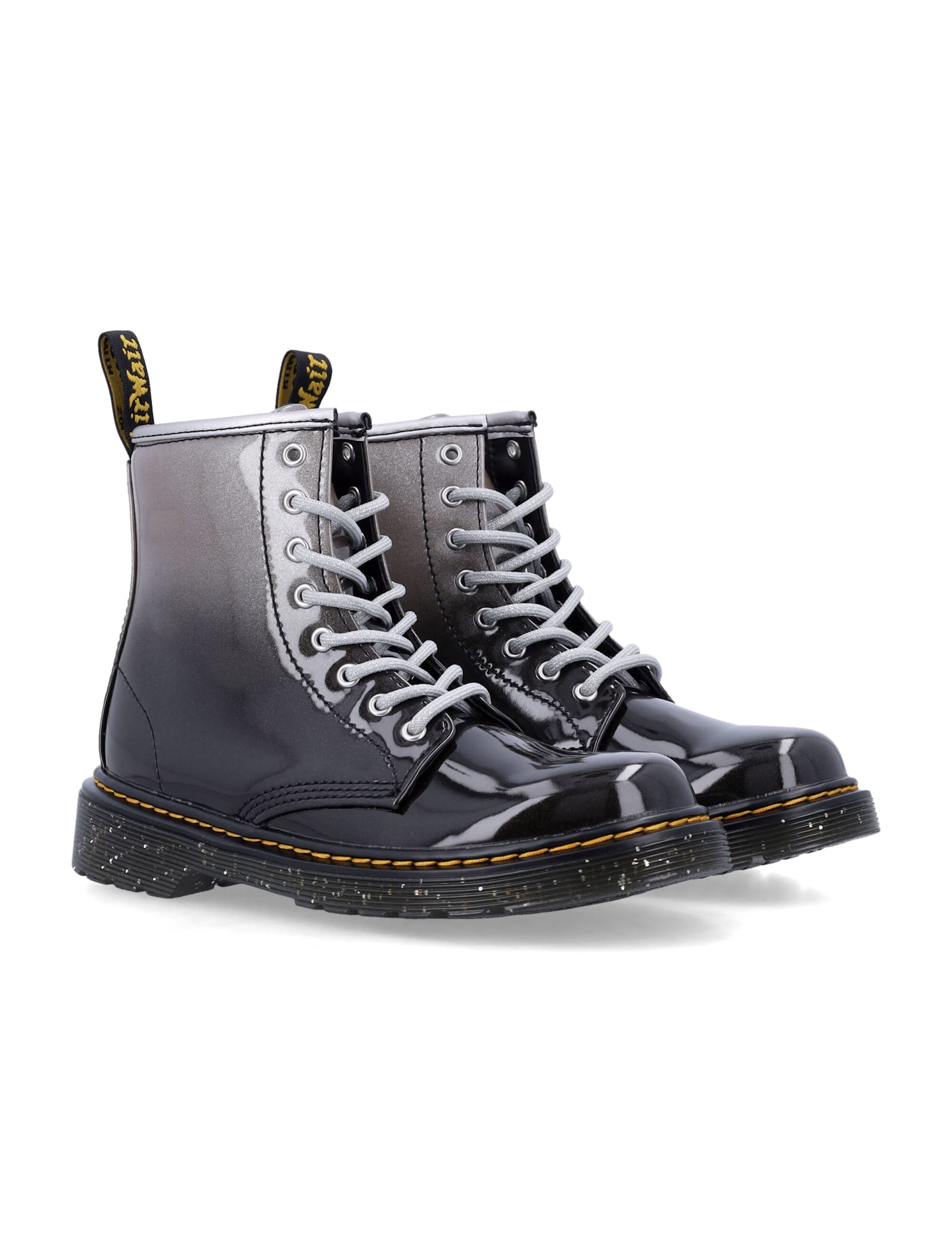 Dr. Martens 1460 Glitter Boots In Silver