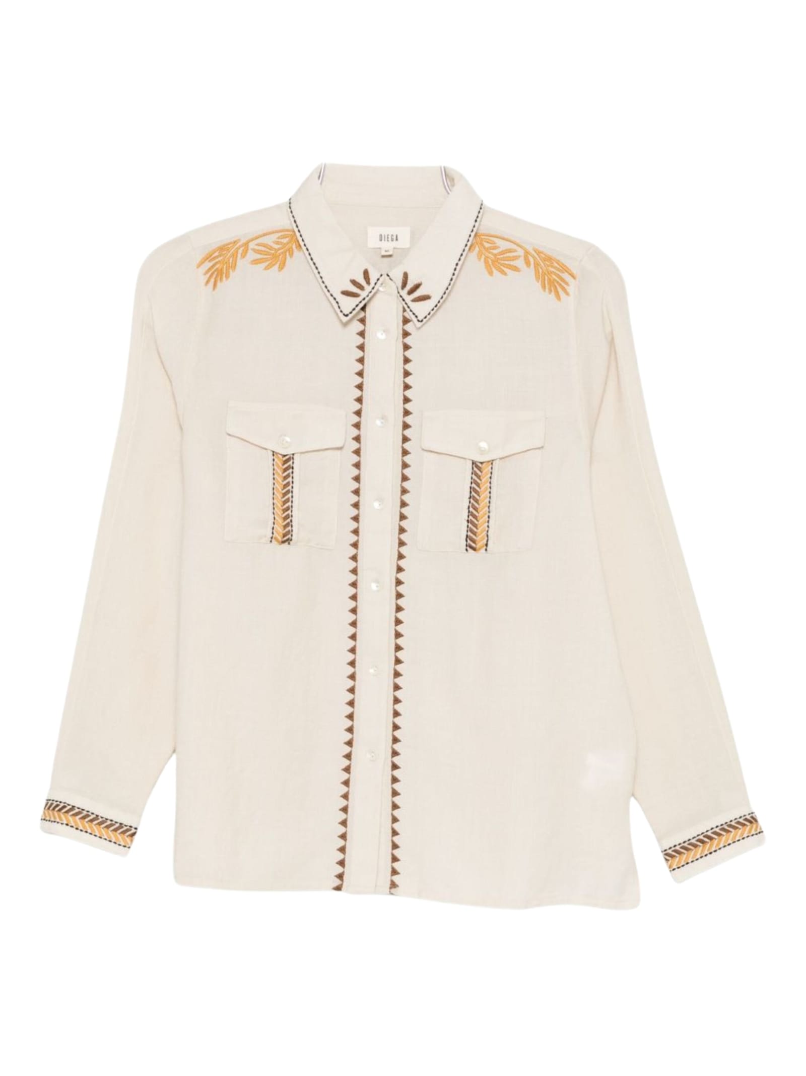 Diega Double Pocket Shirt Cherlo In Multi