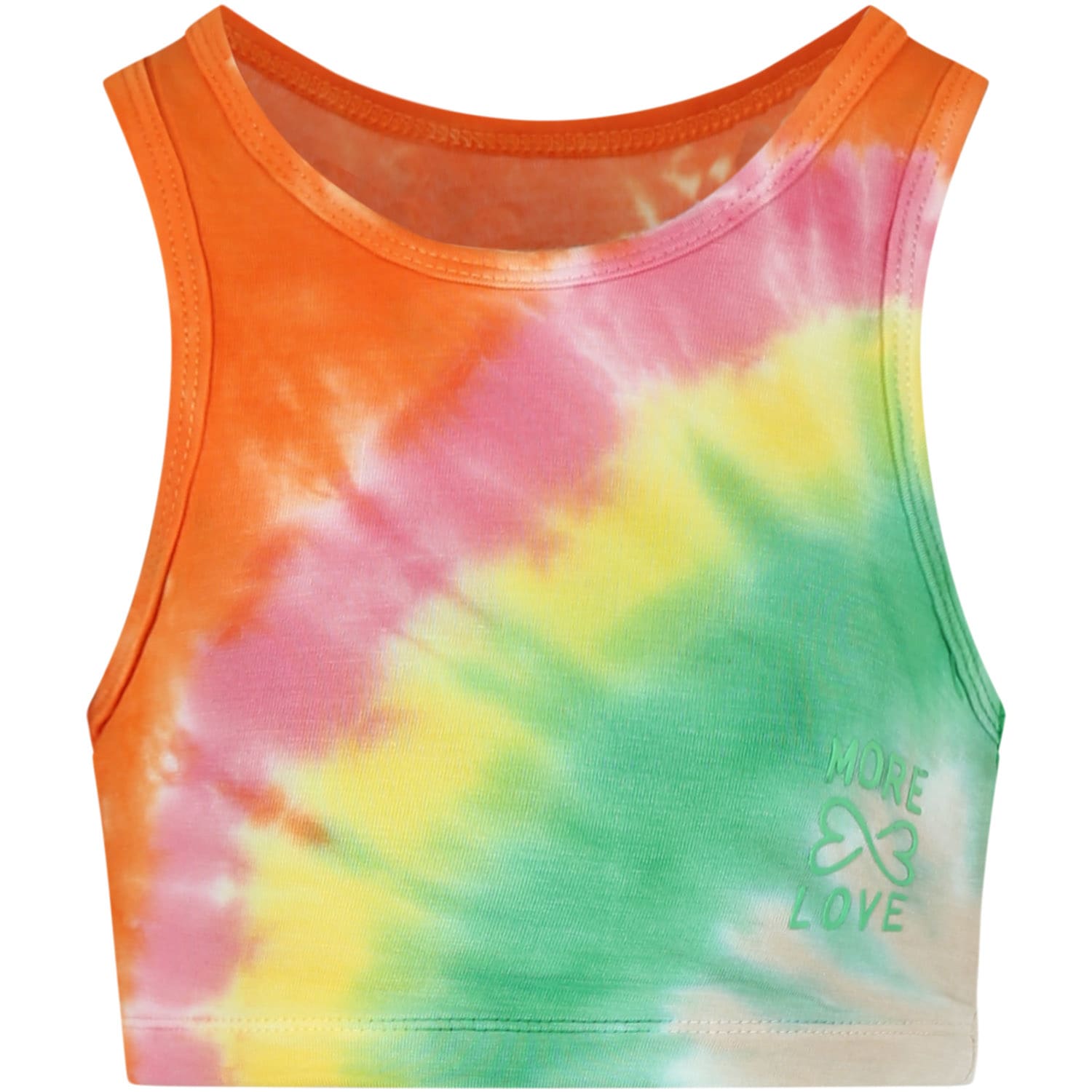 Molo Kids' Orange Tank Top For Girl With Writing In Multicolor