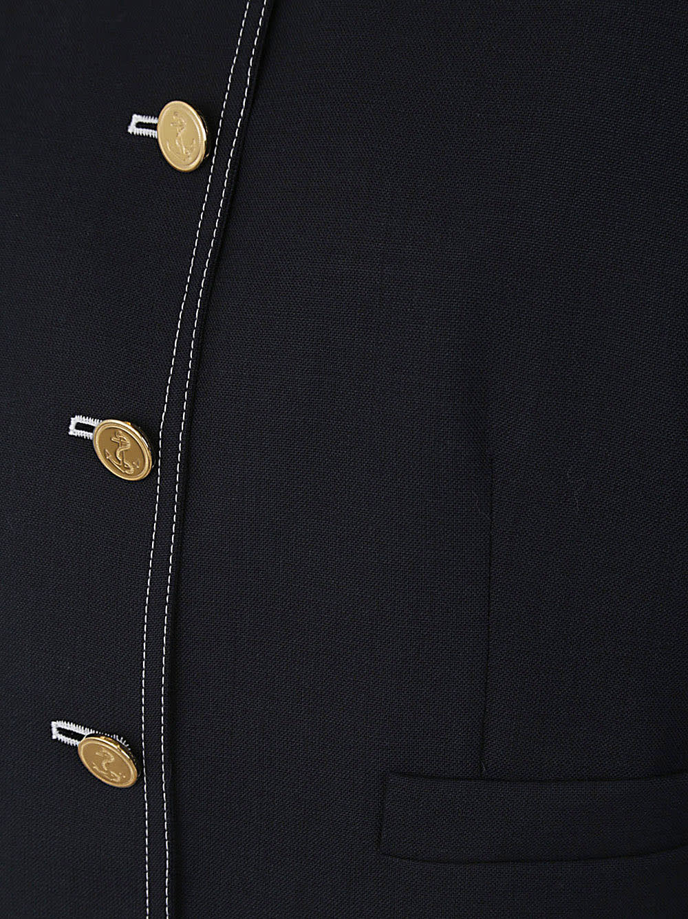 Shop Thom Browne Box Pleat Cardigan Jacket In 2ply Fresco In Navy