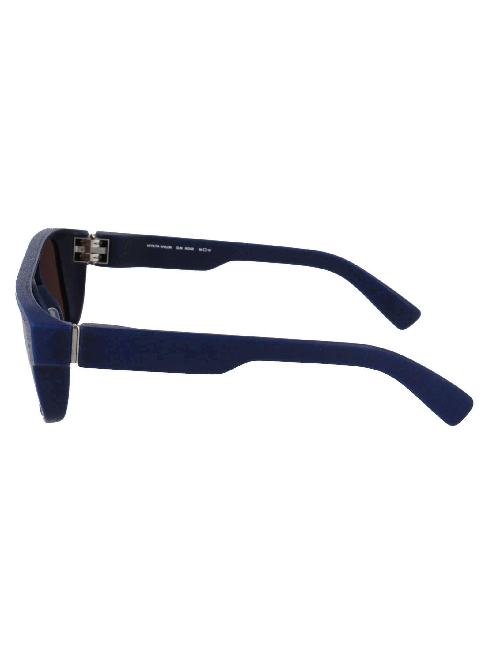 Shop Mykita Ridge Sunglasses In 325 Md25 Navy Blue Brown Solid