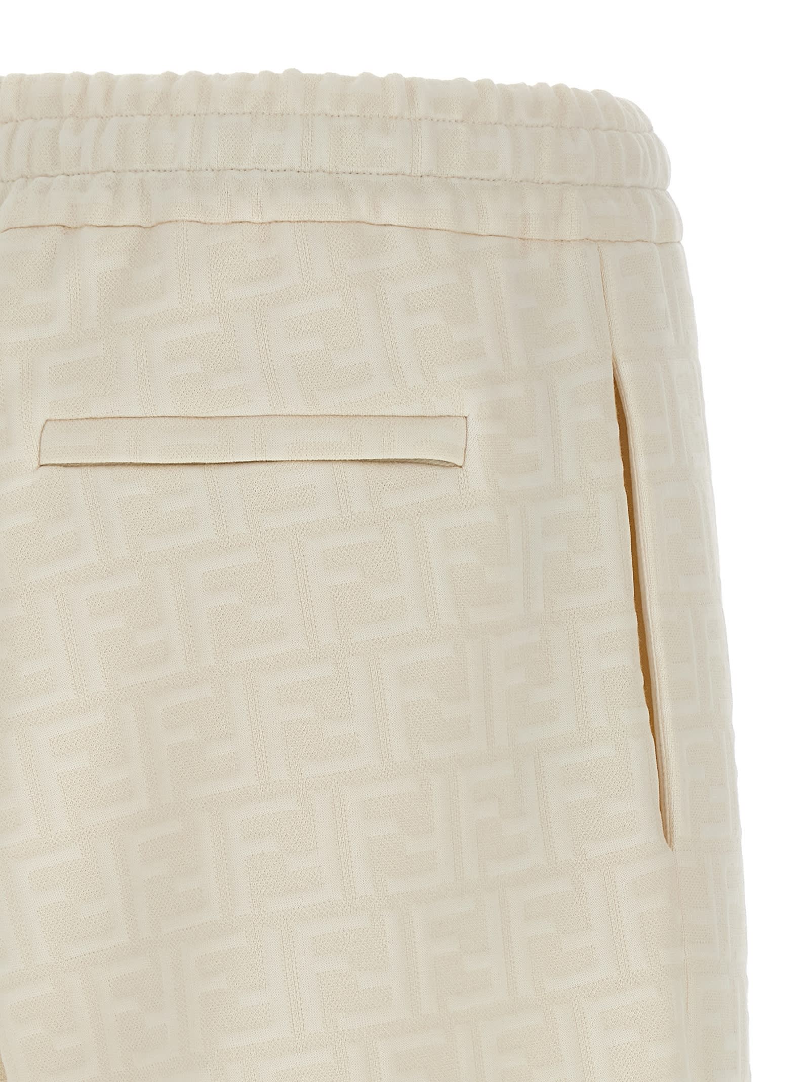 Fendi Monogram Joggers Featuring All-over Pattern In White