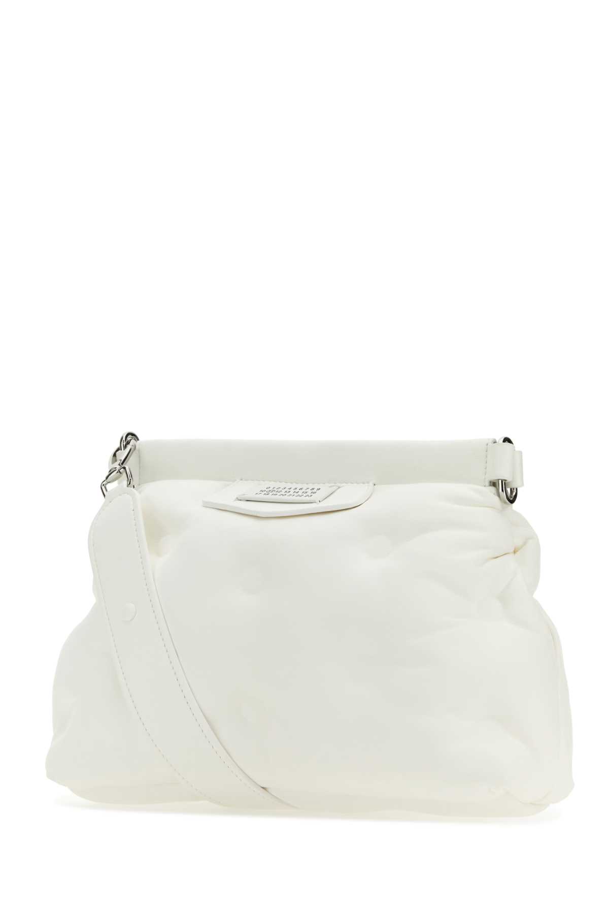 Shop Maison Margiela White Nappa Leather Small Glam Slam Classique Crossbody Bag