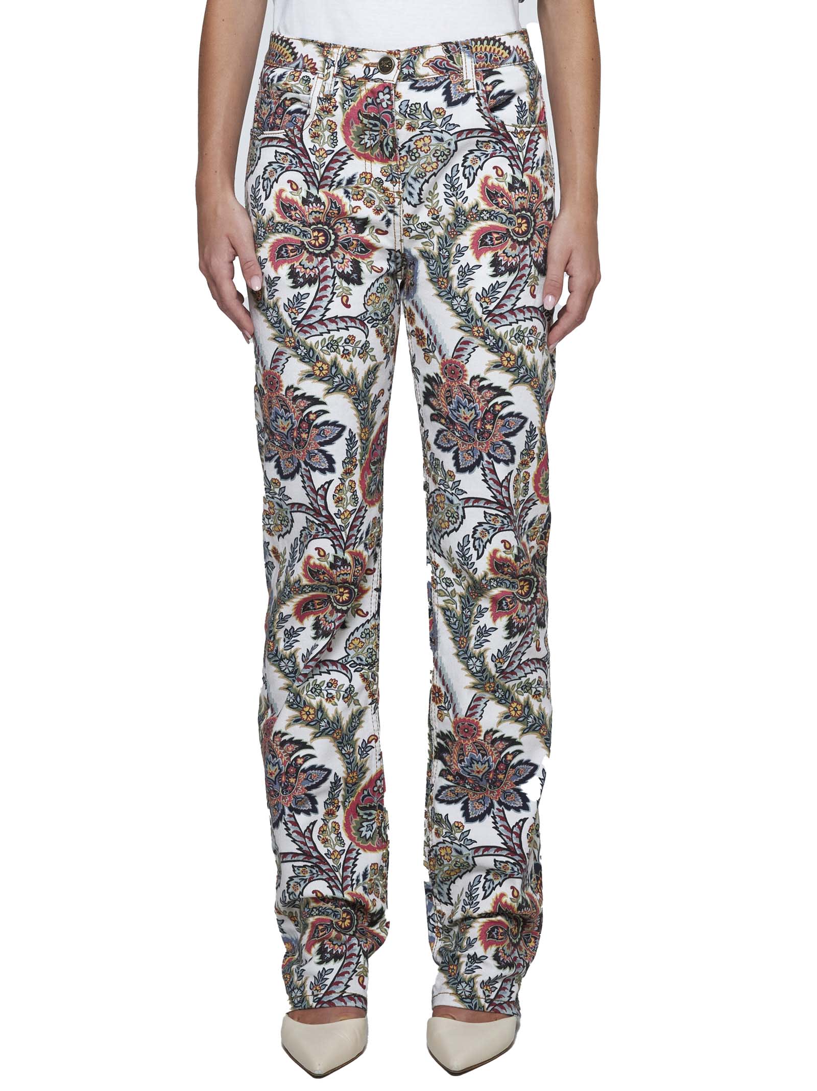 Shop Etro Jeans In Stampa F.do Bejge