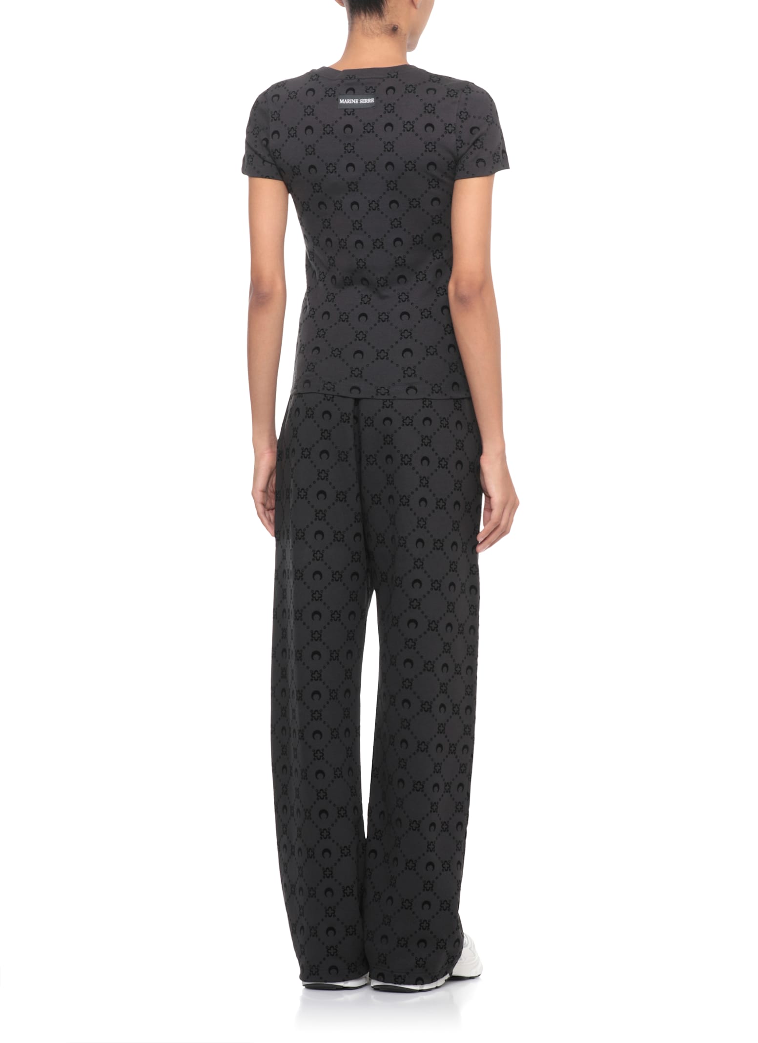 Marine Serre Moonogram T-shirt In Black