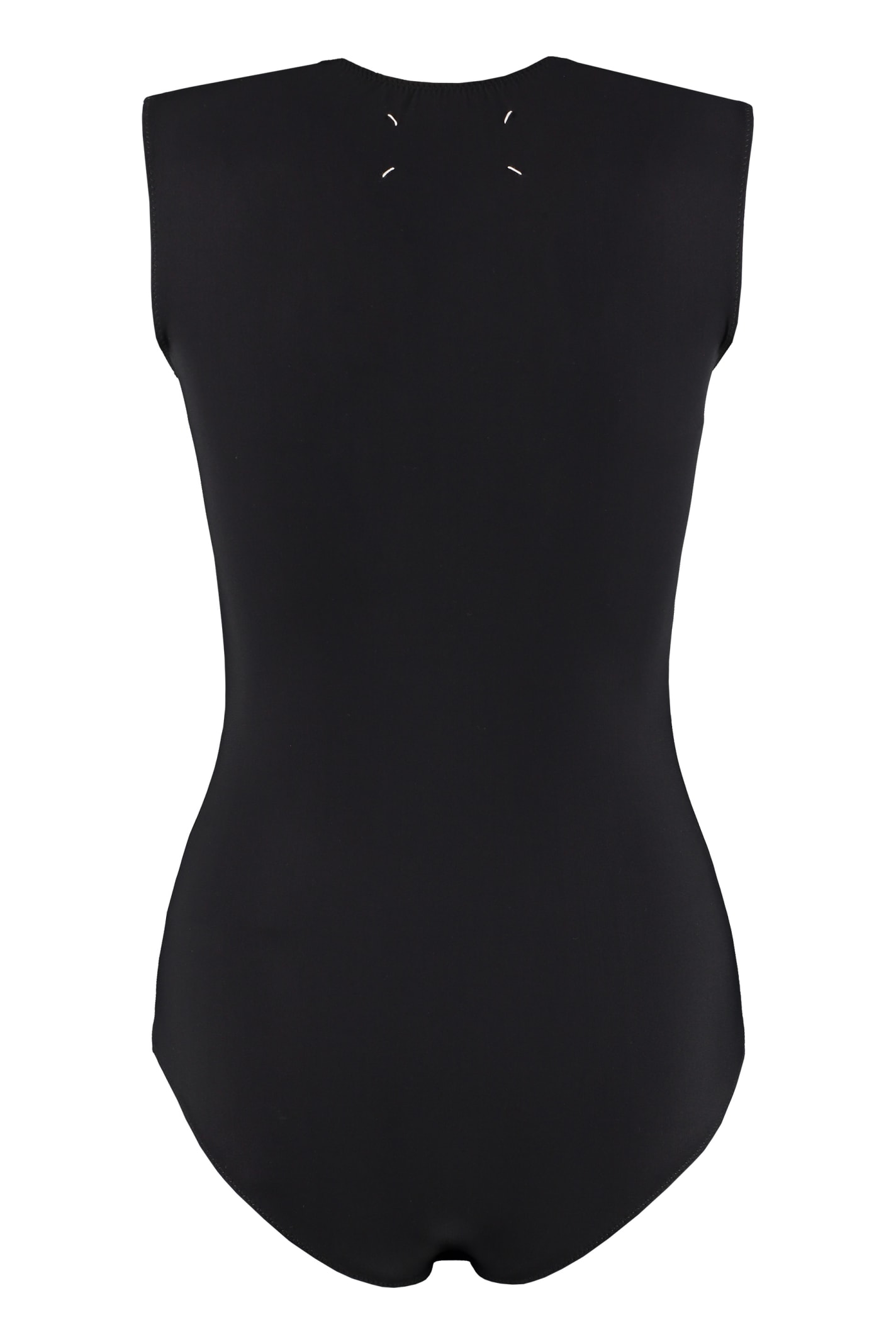 Shop Maison Margiela Jersey Bodysuit In Black