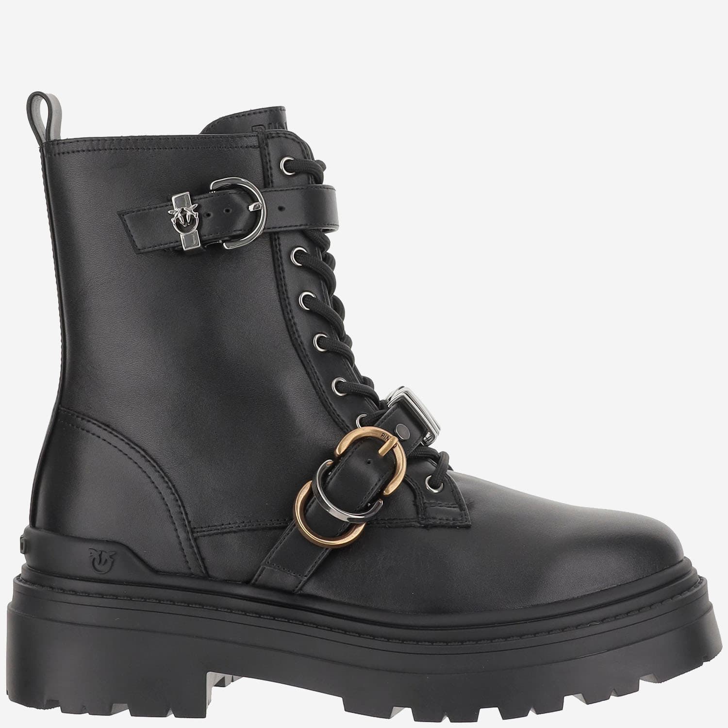 Leather Ankle Boots With Belt And Logo
