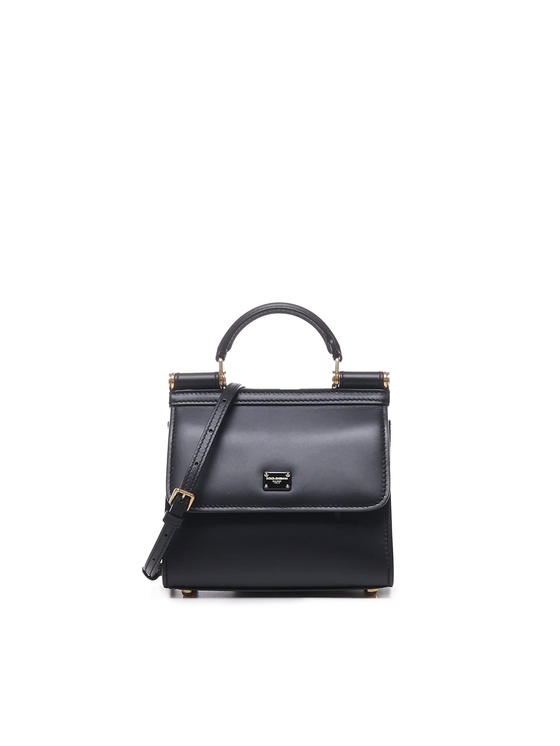 Dolce & Gabbana Mini Sicily Bag In Calfskin In Black