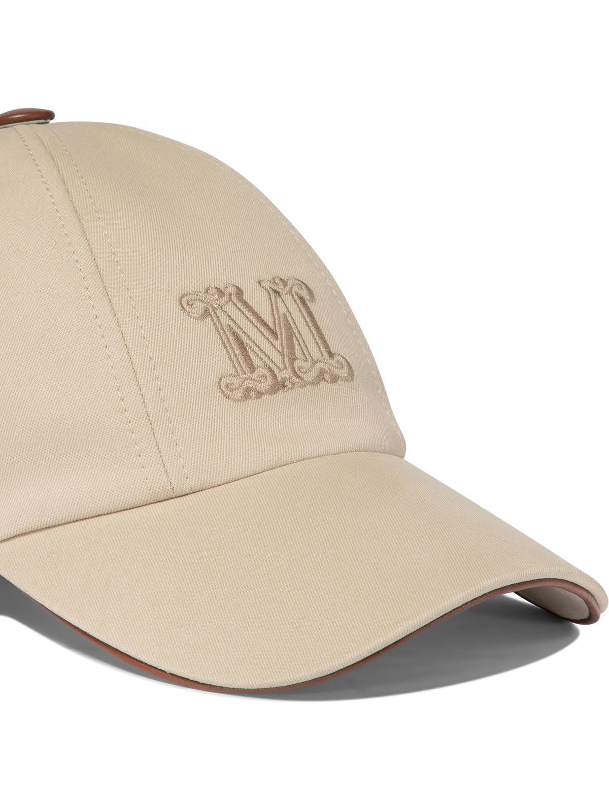 Shop Max Mara Logo Embroidered Baseball Cap In Beige