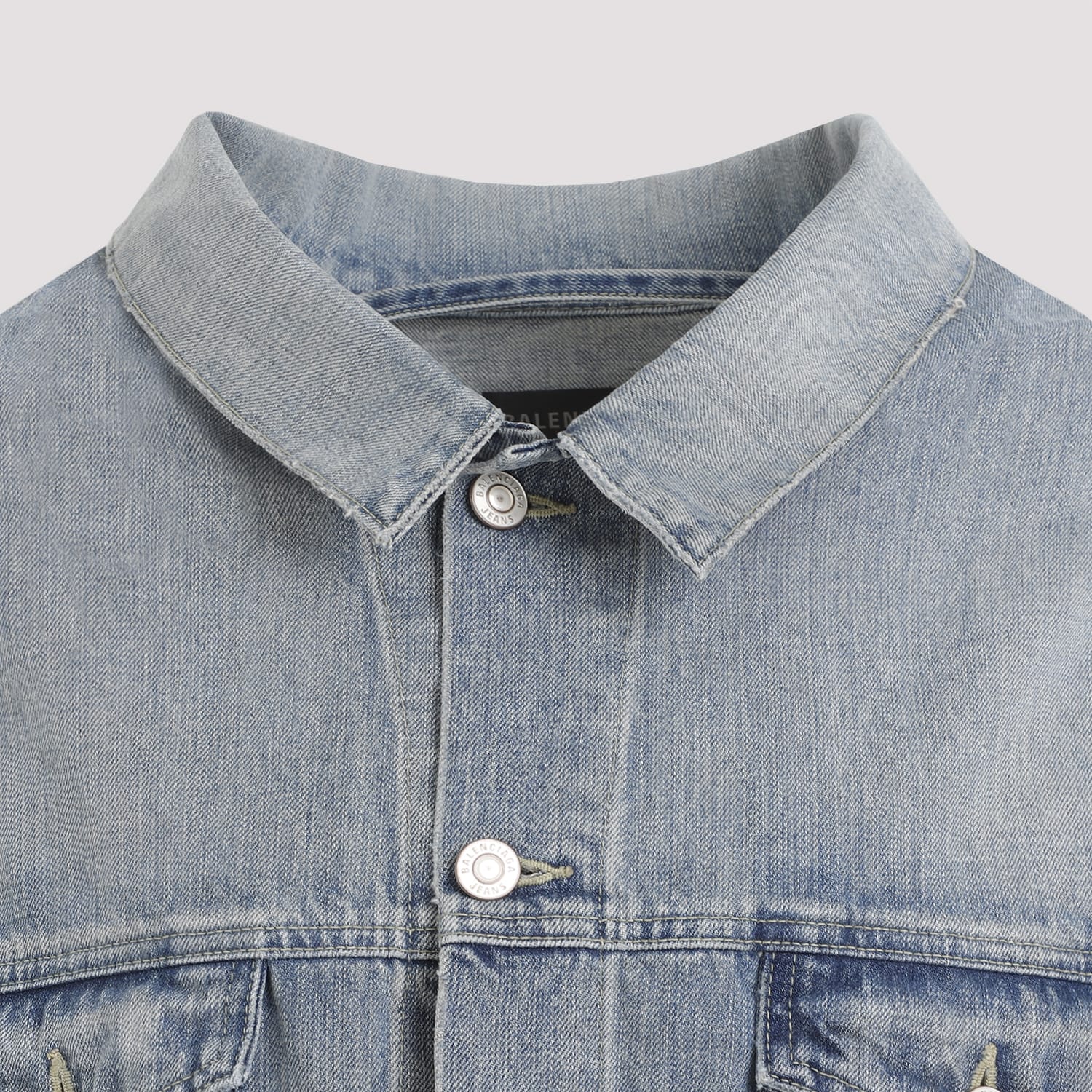 Balenciaga Off Shoulder Jacket In Blue