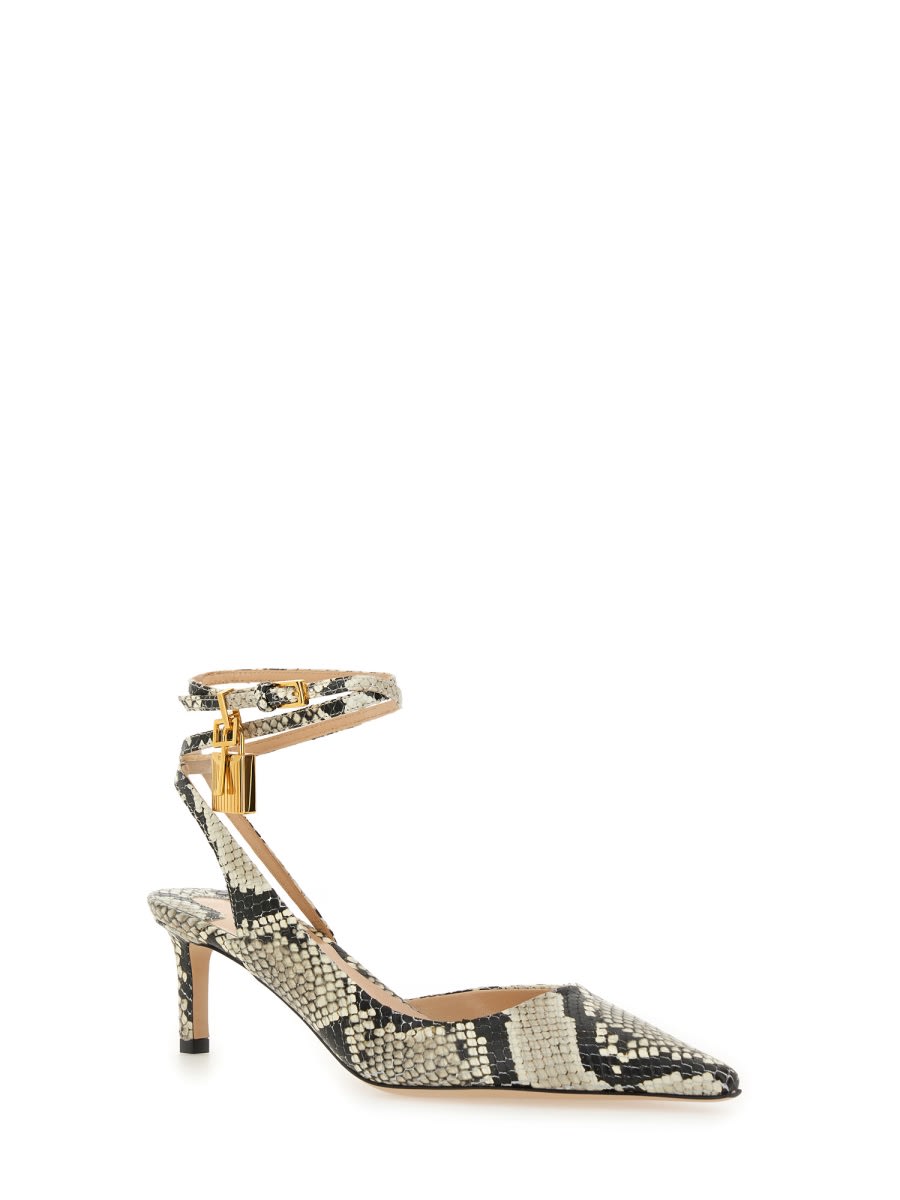 Tom Ford Padlock 55 Snake-effect Slingback Sandals