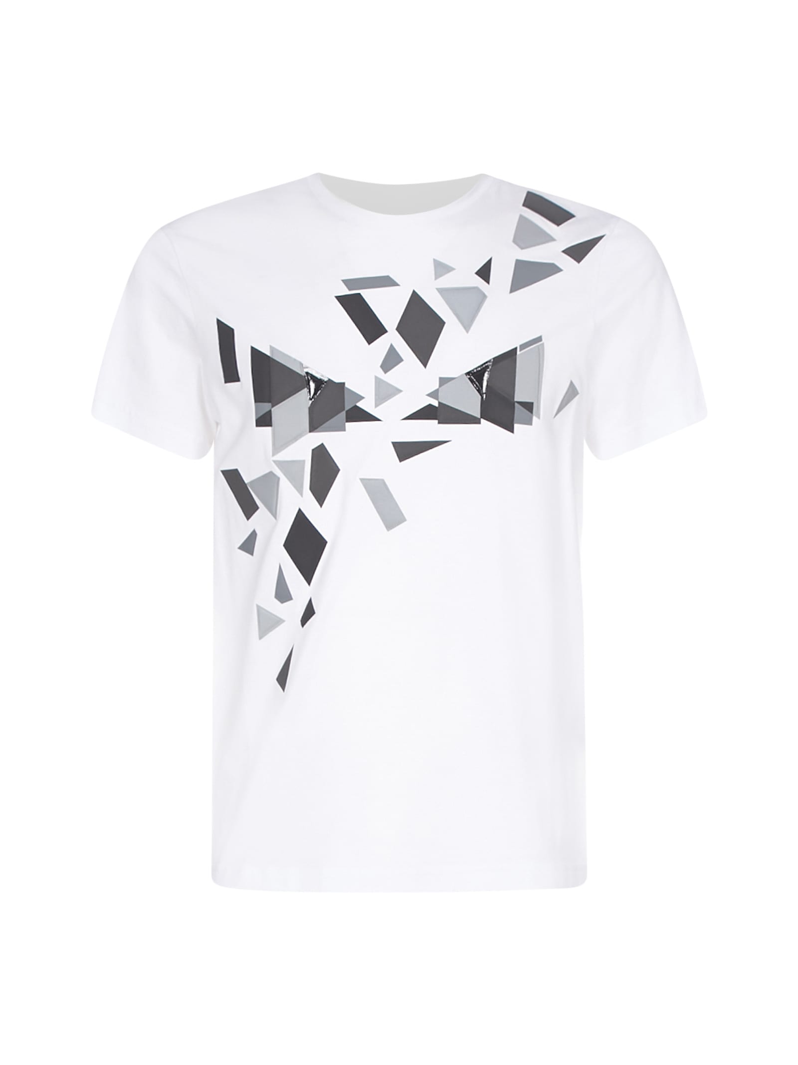 Fendi Roundneck Short Sleeves Short Sleeve T-shirt In Lj White