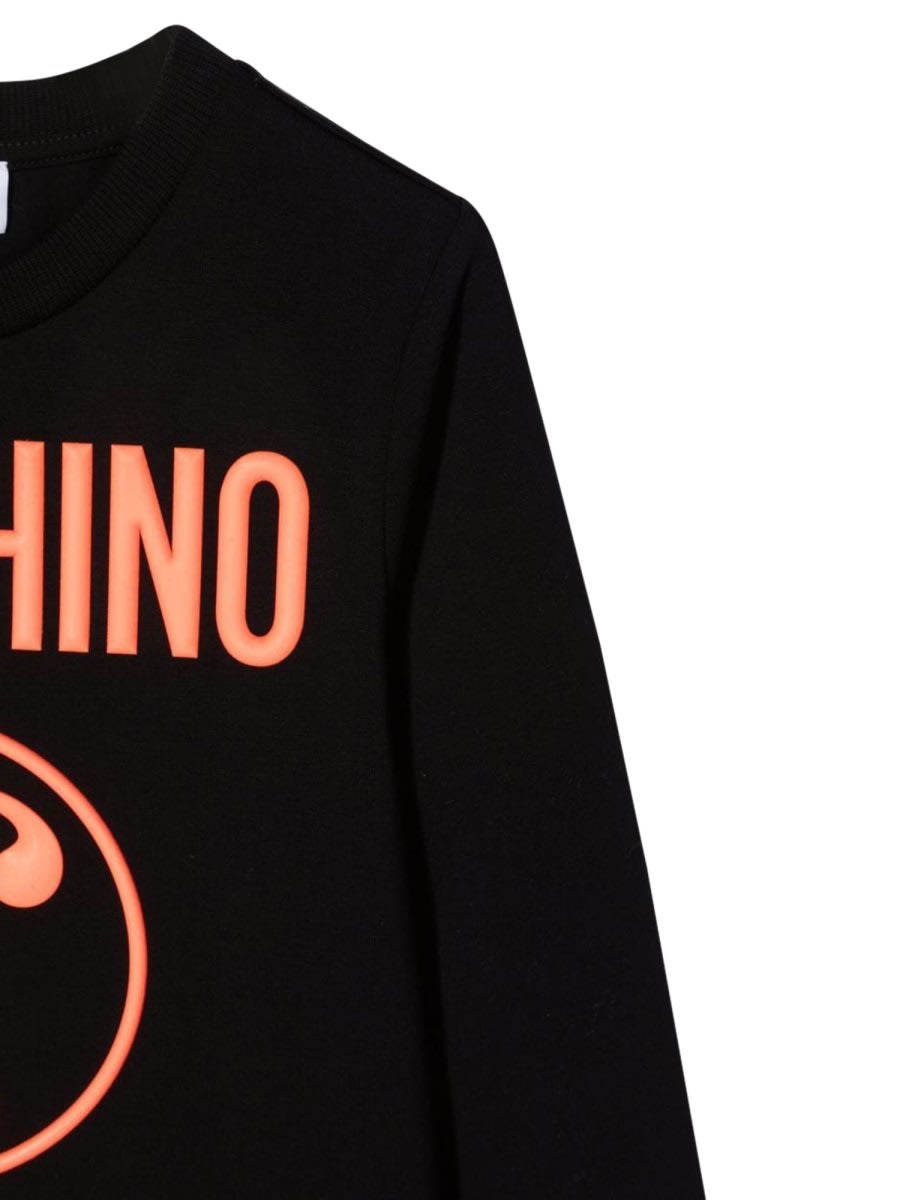 Moschino Felpa Double Question Mark In Black