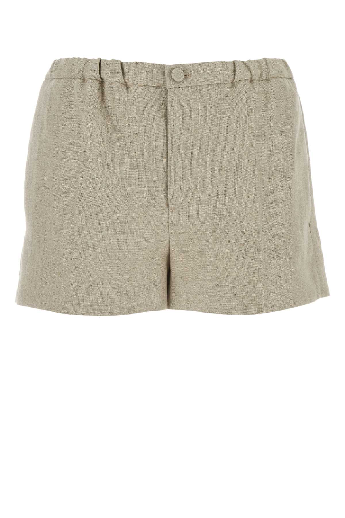 Shop Valentino Sand Linen Shorts In Beigegravel