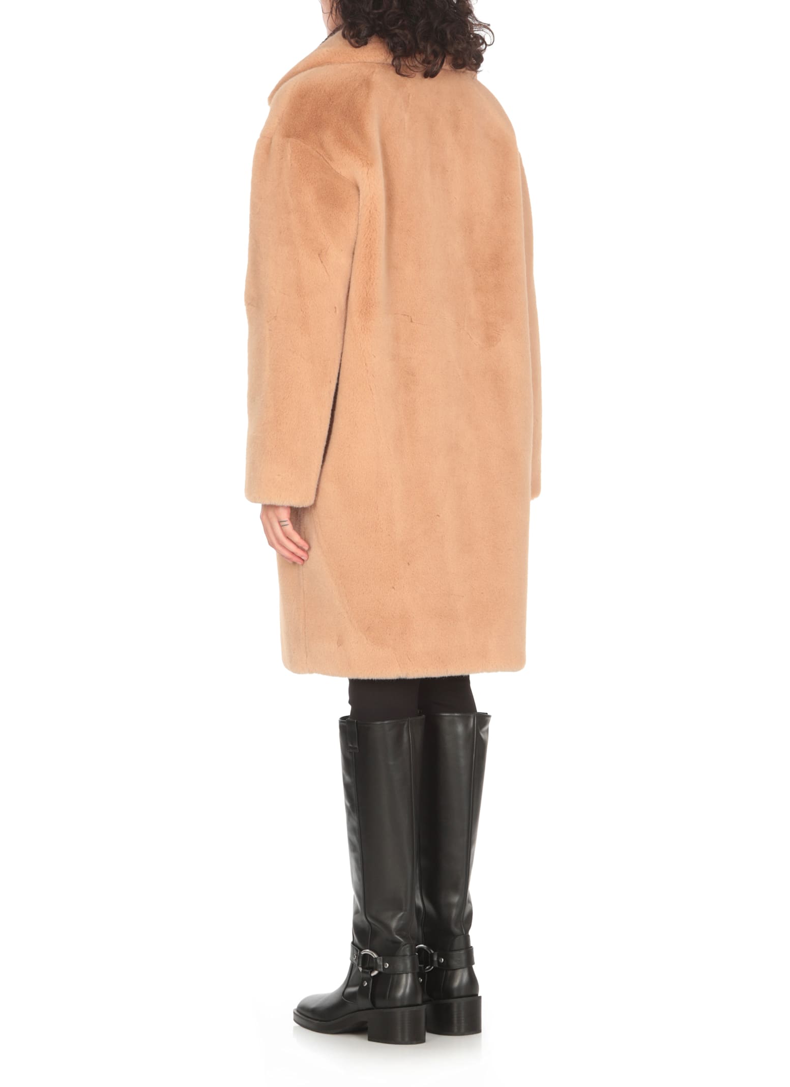 Shop Stand Studio Camille Cocoon Coat In Beige