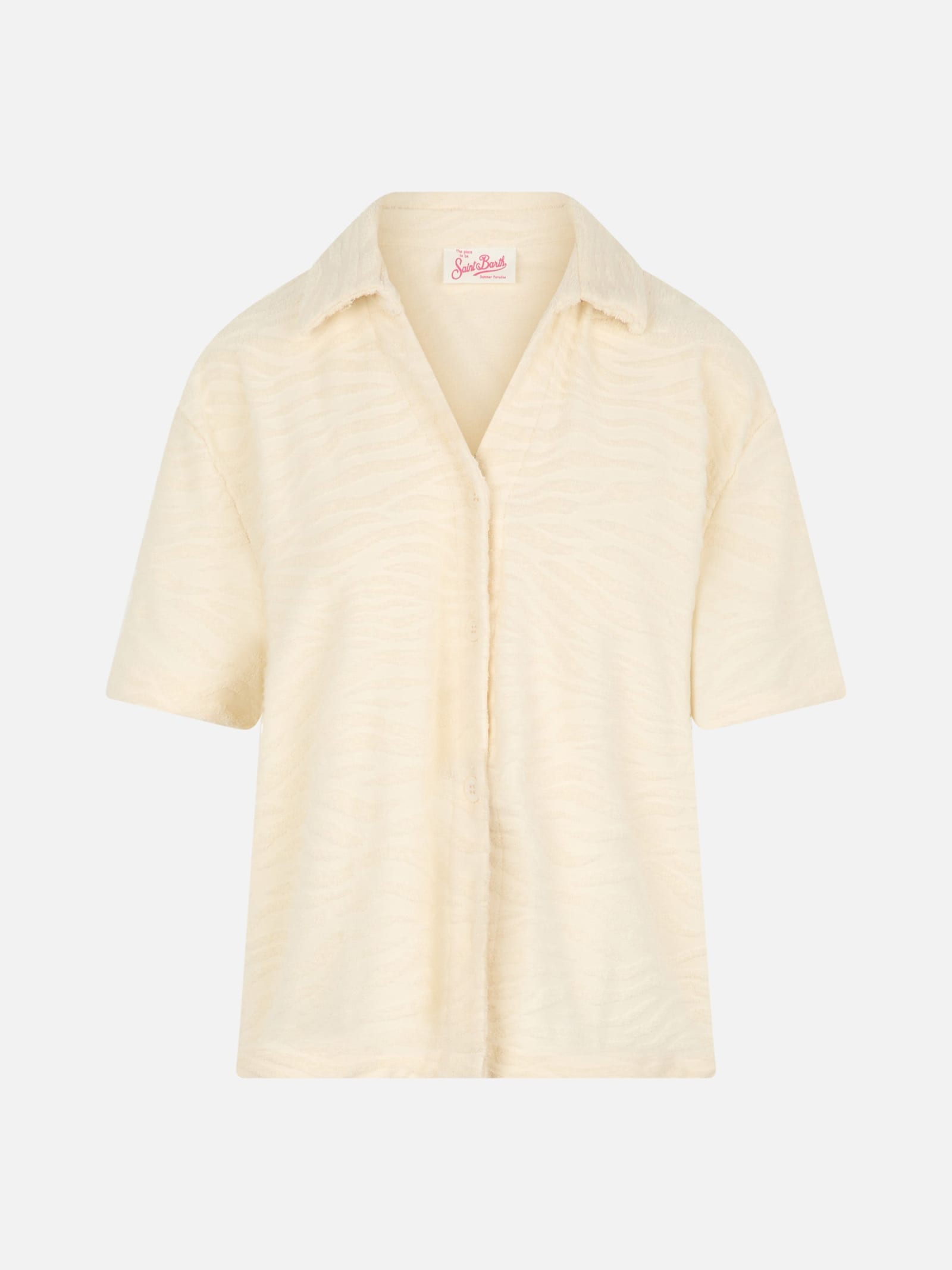 Mc2 Saint Barth Woman Terry Cotton Shirt Sheila In White