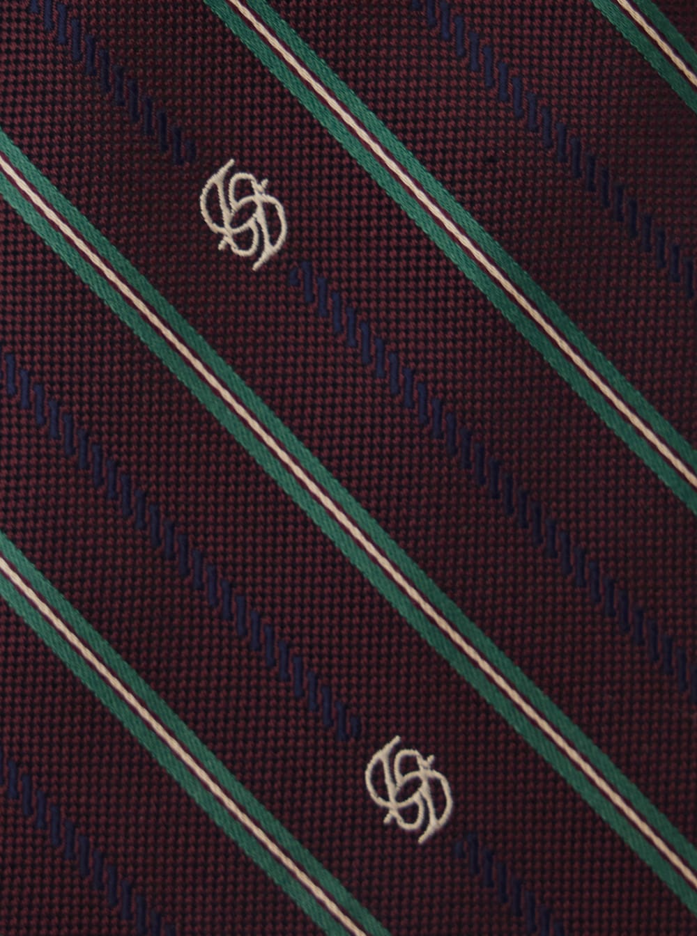 Drôle De Monsieur La Cravate Rayure Monogramme Bordeaux Tie With All-over Striped Motif And All-over Logo Embroidery I In Red