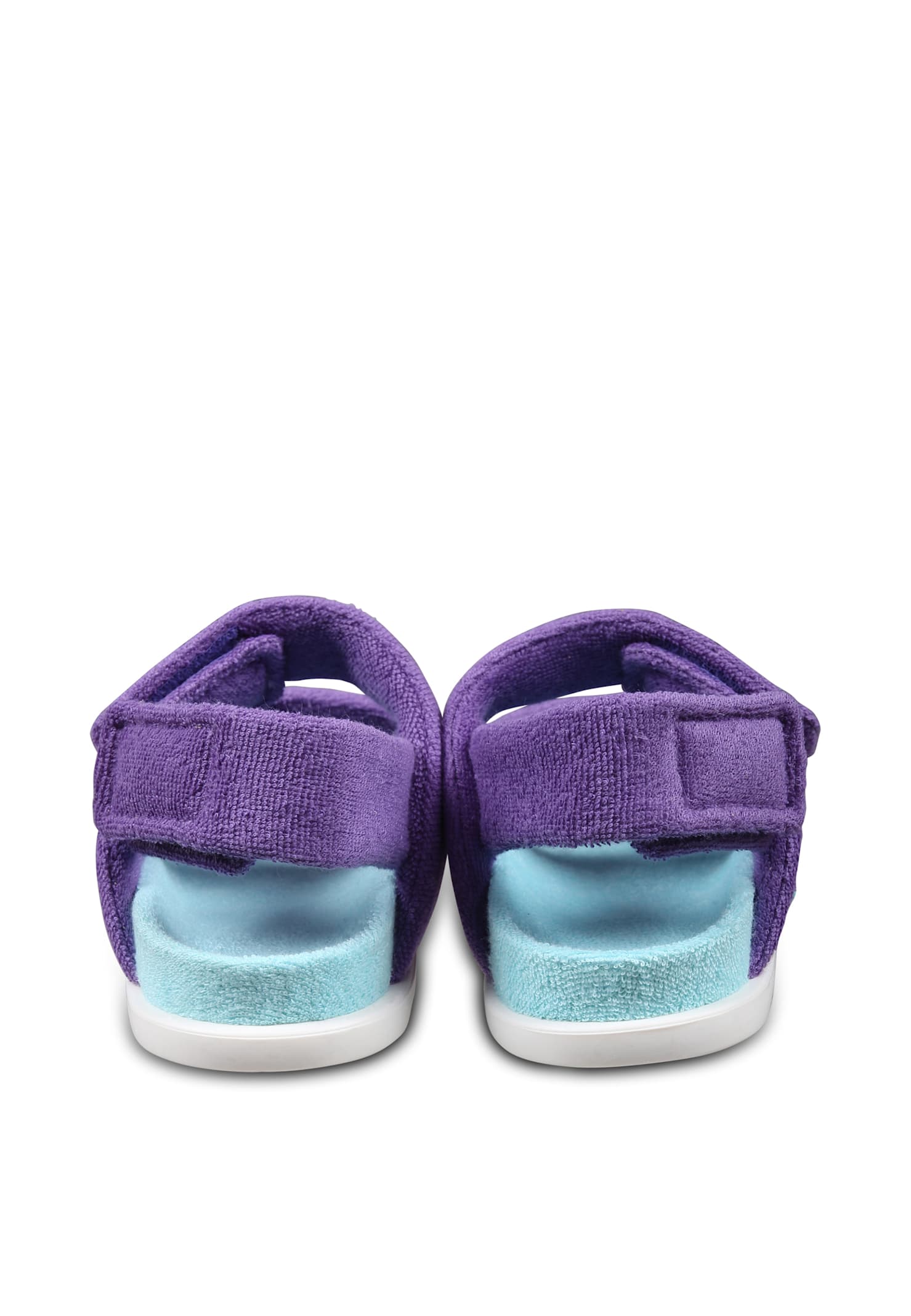 Marni Logo-embroidered Sandals In Violet