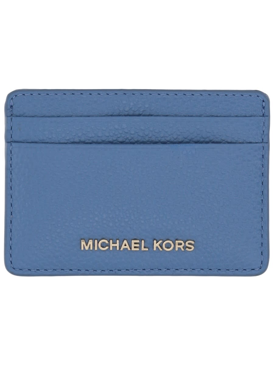 Michael Kors Card Holder With Logo In Blue