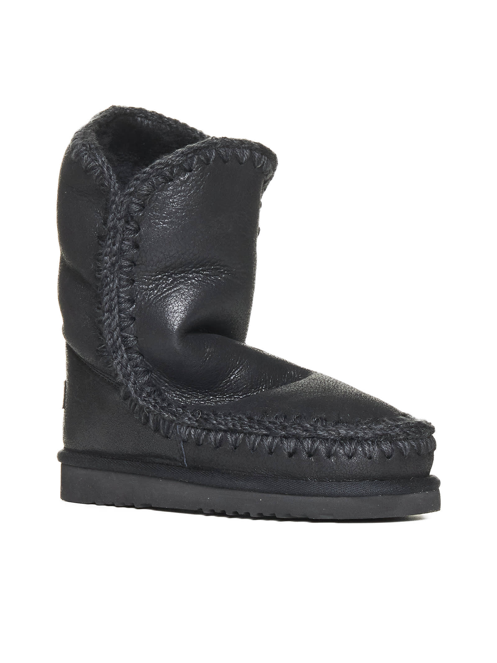 MOU ESKIMO LEATHER AND SHEARLING ANKLE BOOTS 