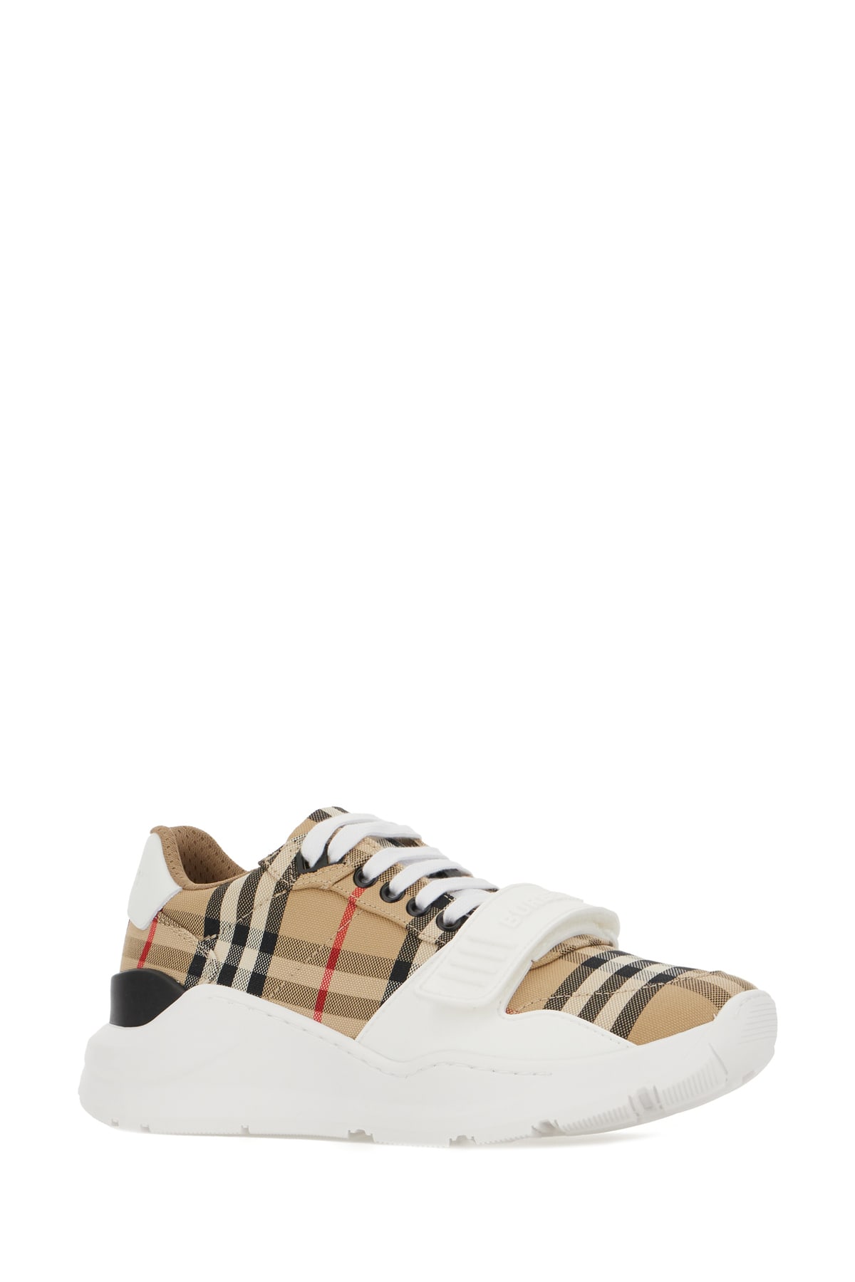 Shop Burberry Multicolor Leather And Fabric Sneakers In A7028