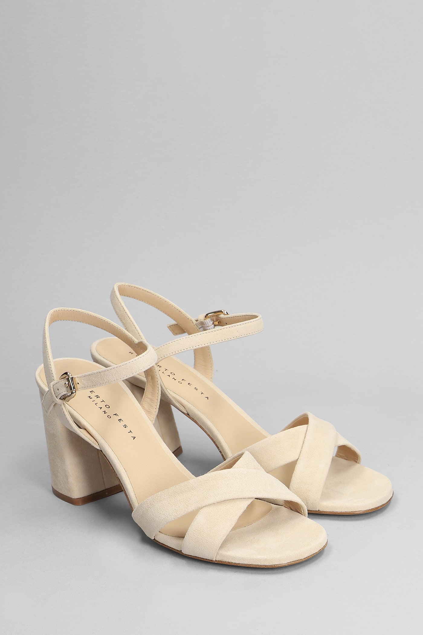 Shop Komono Isla Sandals In Beige Suede