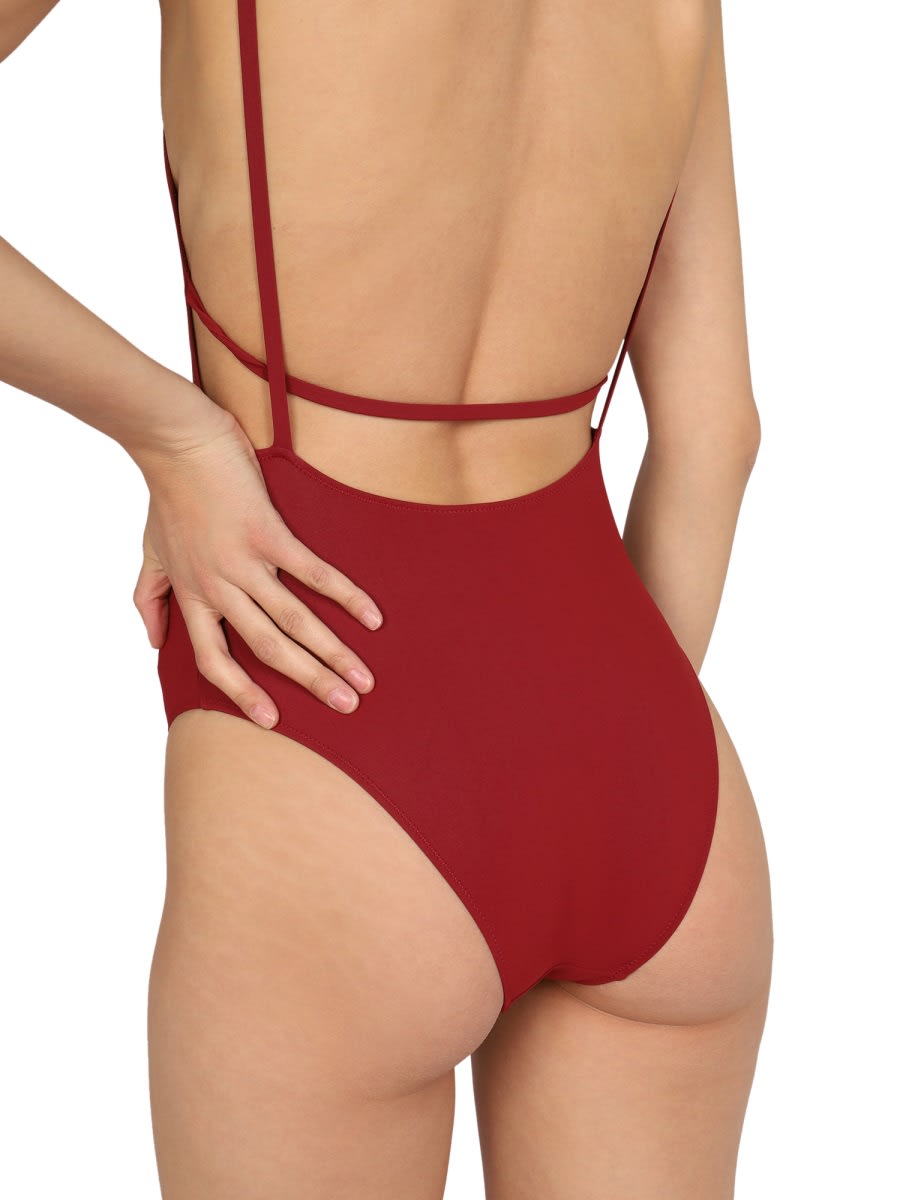Lido One Piece Swimsuit "three" In Bordeaux