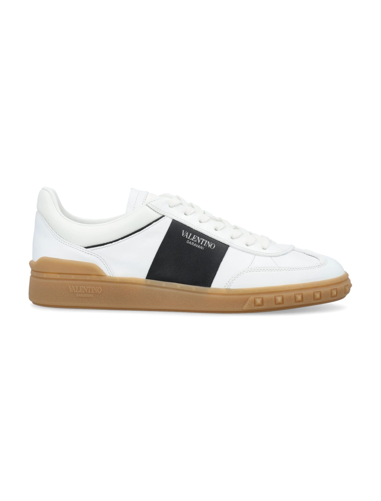 Shop Valentino Upbillage Low Top Sneakers In White/black