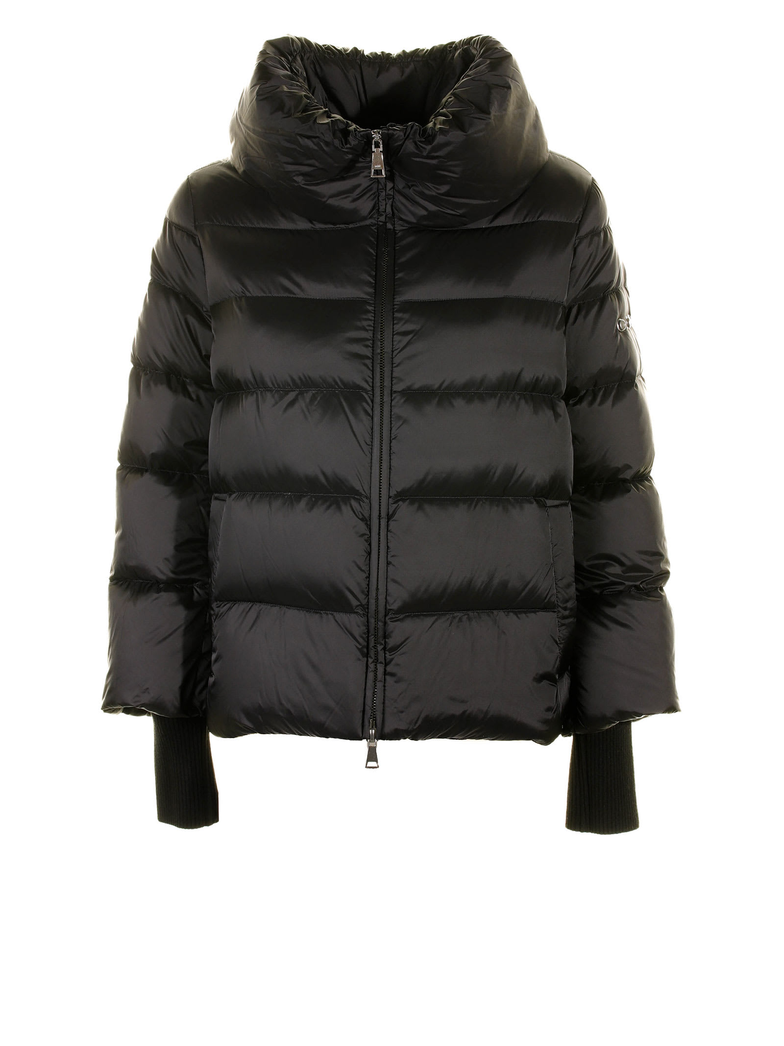 ADD WOMENS BLACK QUILTED DOWN JACKET WITH CUFFS