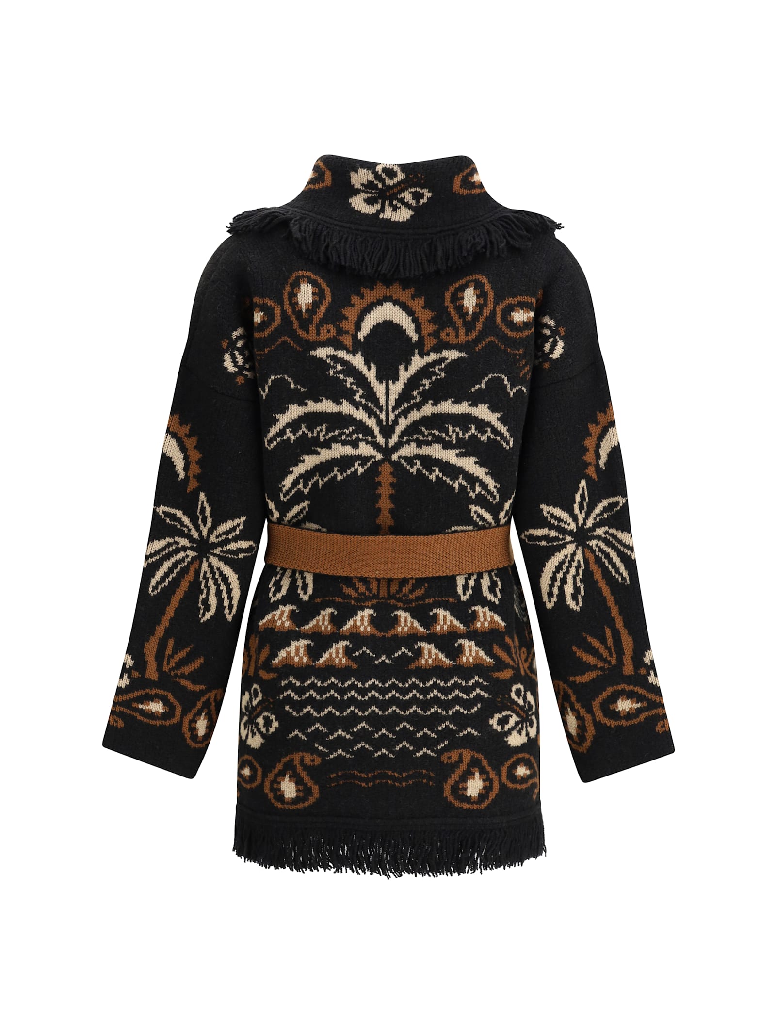Alanui Glimpse Of Eden Cardigan In Black
