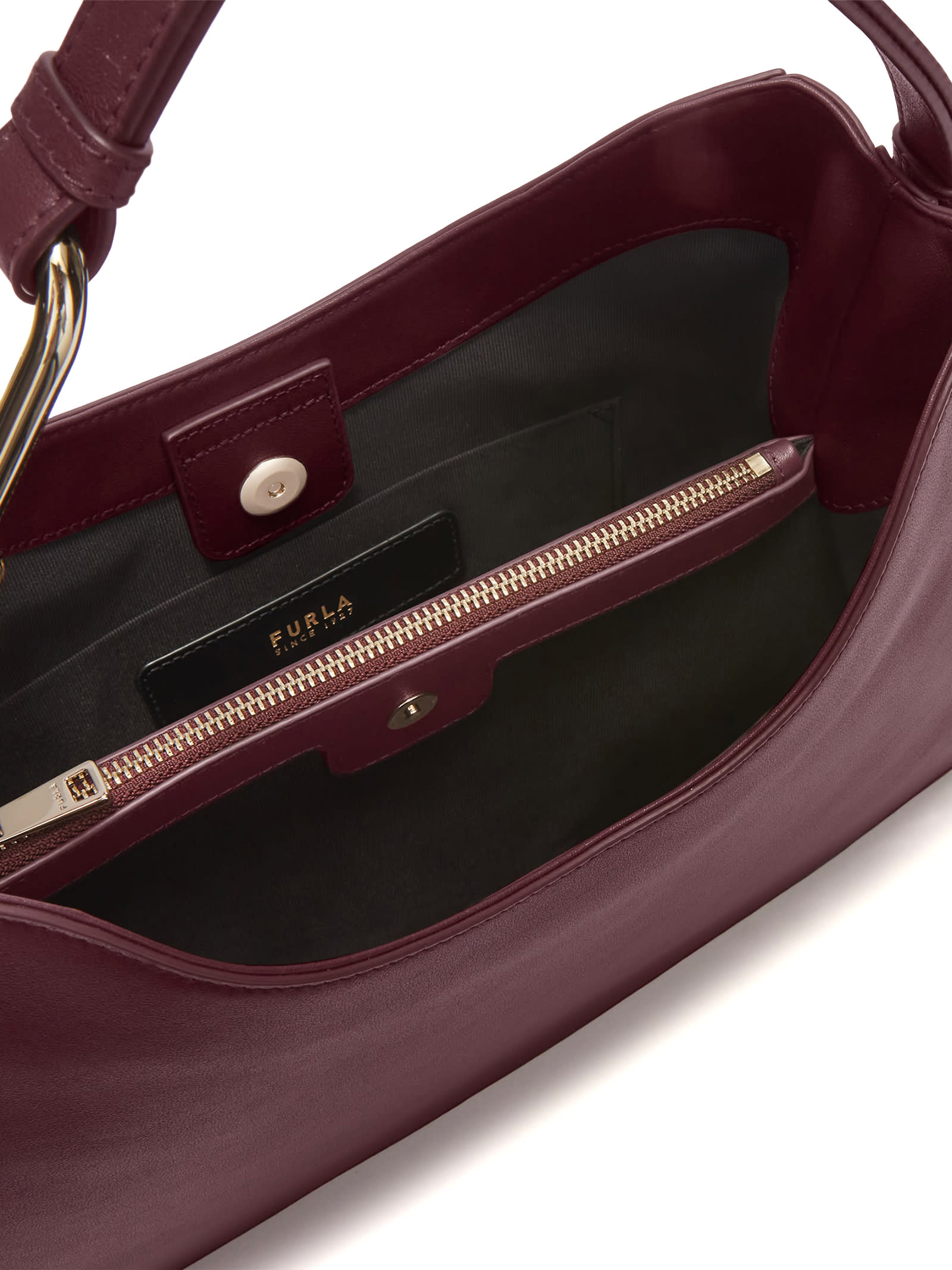 FURLA NUVOLA L CHIANTI LEATHER SHOULDER BAG 