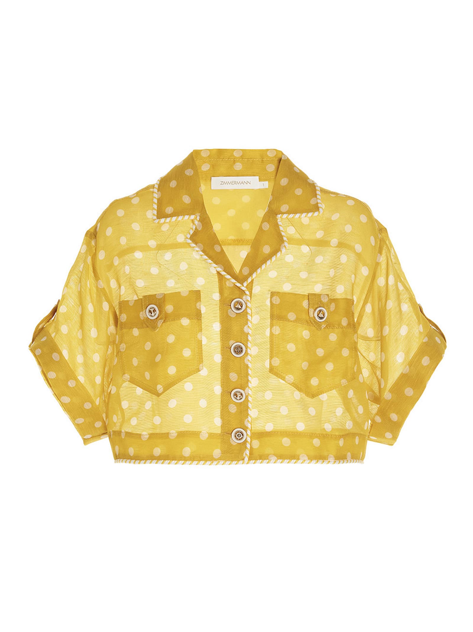 ZIMMERMANN CROPPED POLCK SHIRT