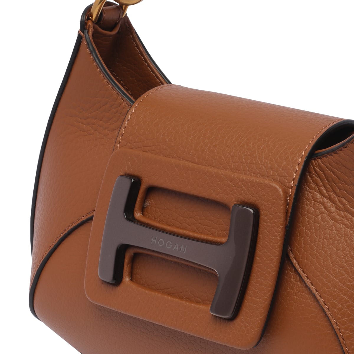 Shop Hogan Mini H-bag Hobo In Leather