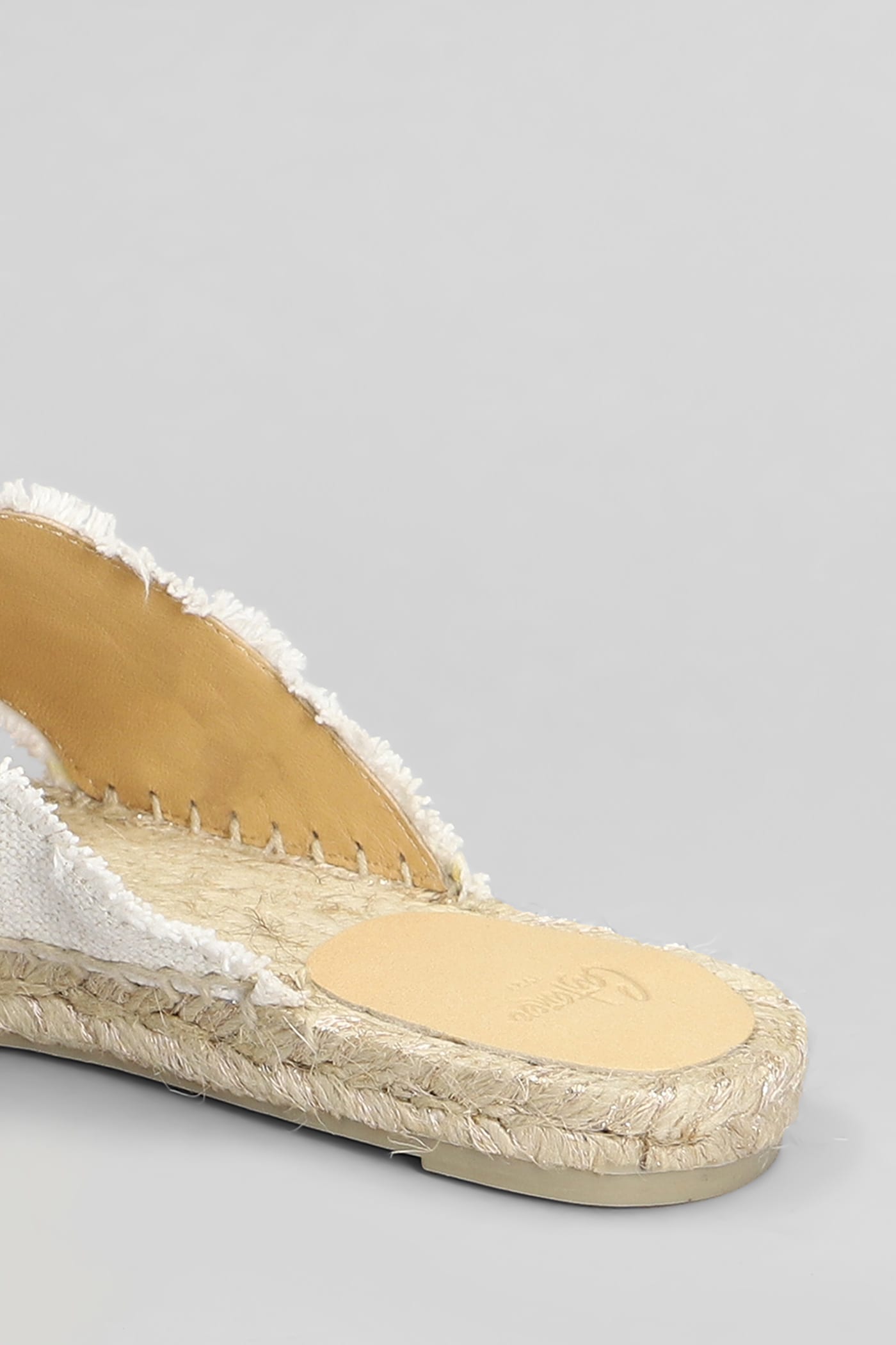 Shop Castaã±er Palmera-032 Flats In White Canvas