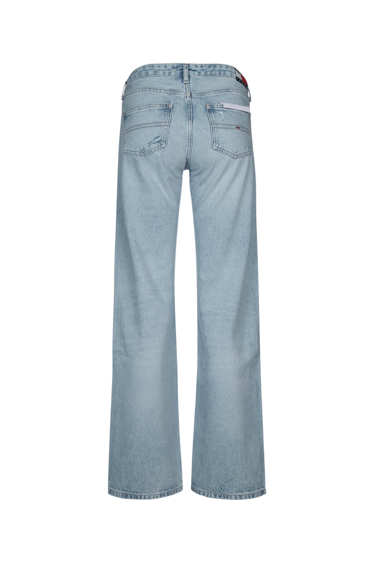 Tommy Jeans Distressed-finish Flared Jeans In Denimlight