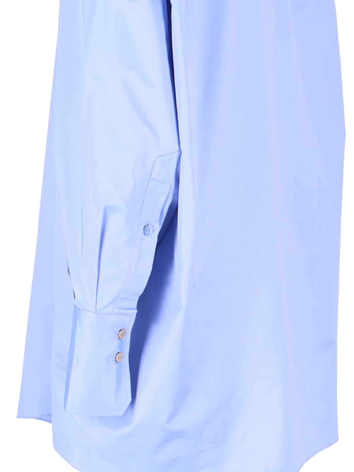Shop Patou Satin Shirt In Light Blue