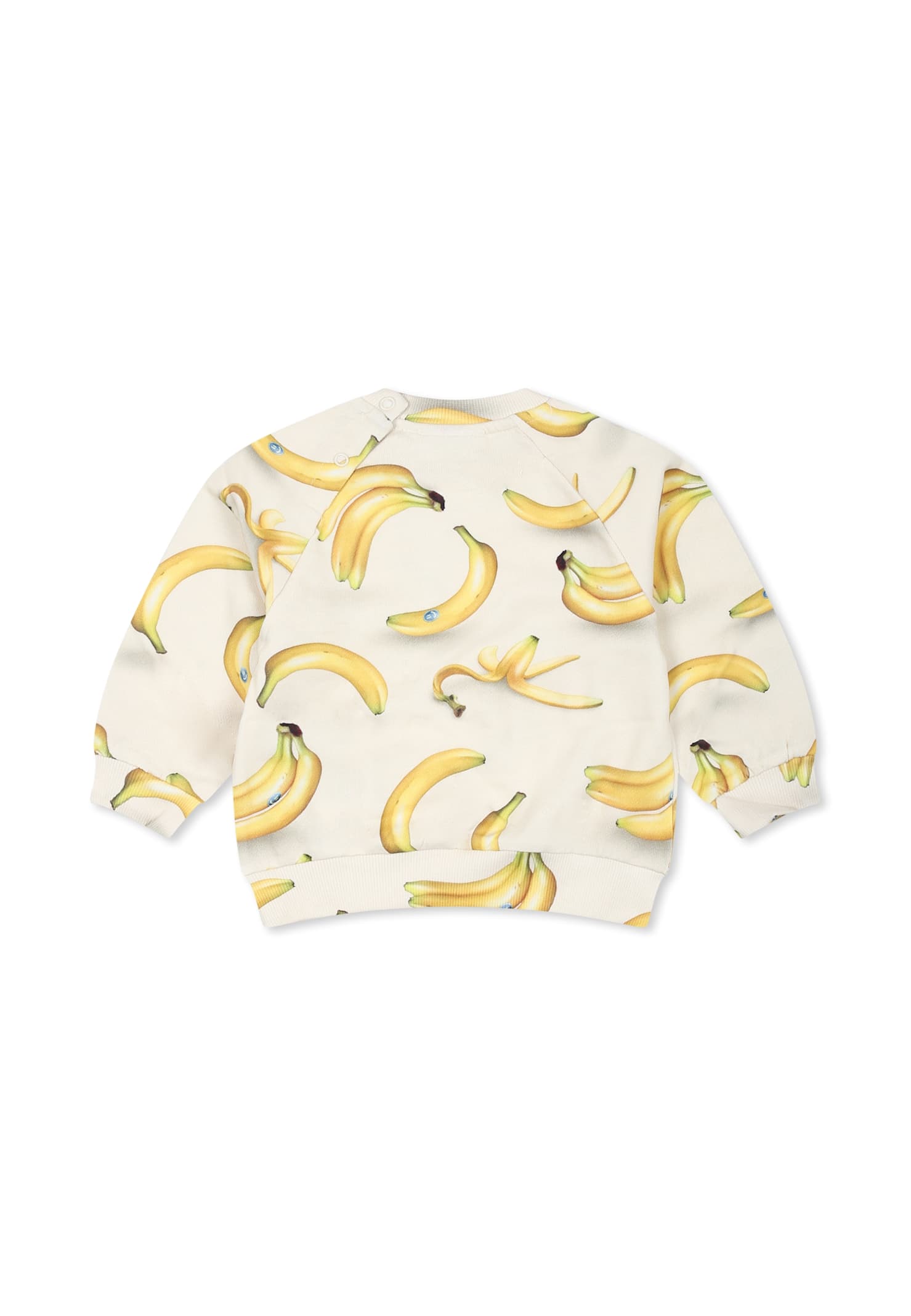 Molo Ivory Sweatshirt For Babykids With Banana In Ivory