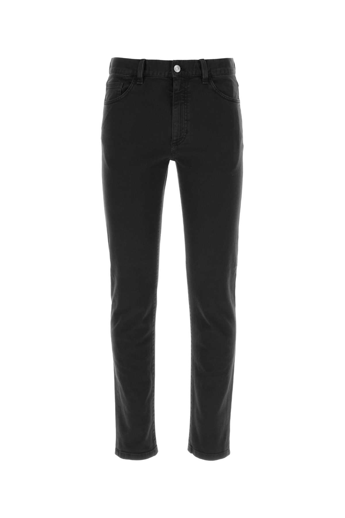 Shop Zegna Black Stretch Denim Roccia Jeans In K09