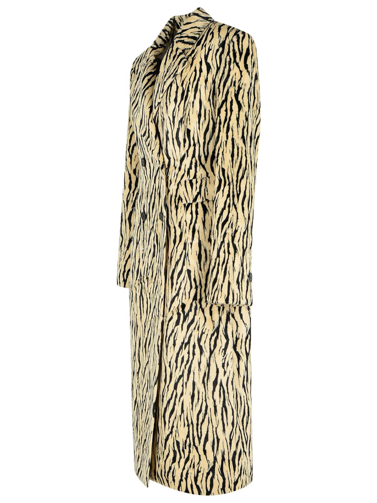 Rotate Birger Christensen Rotate Printed Faux Fur Coat In Sand