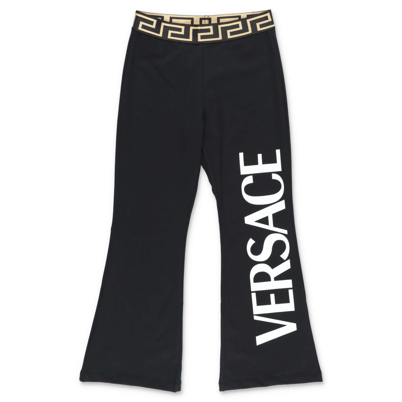 Young Versace Pantalone Nero In Cotone Stretch