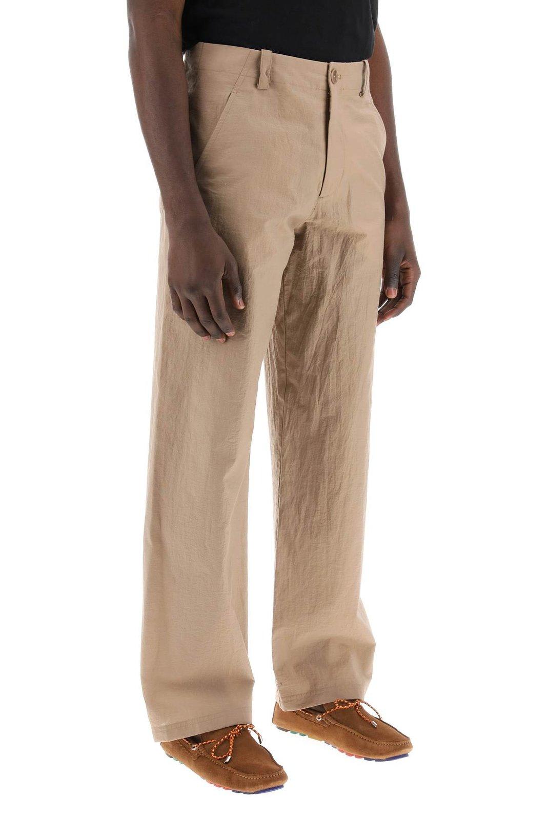 Shop Apc Creased Straight-leg Trousers In Cac Icy Brown