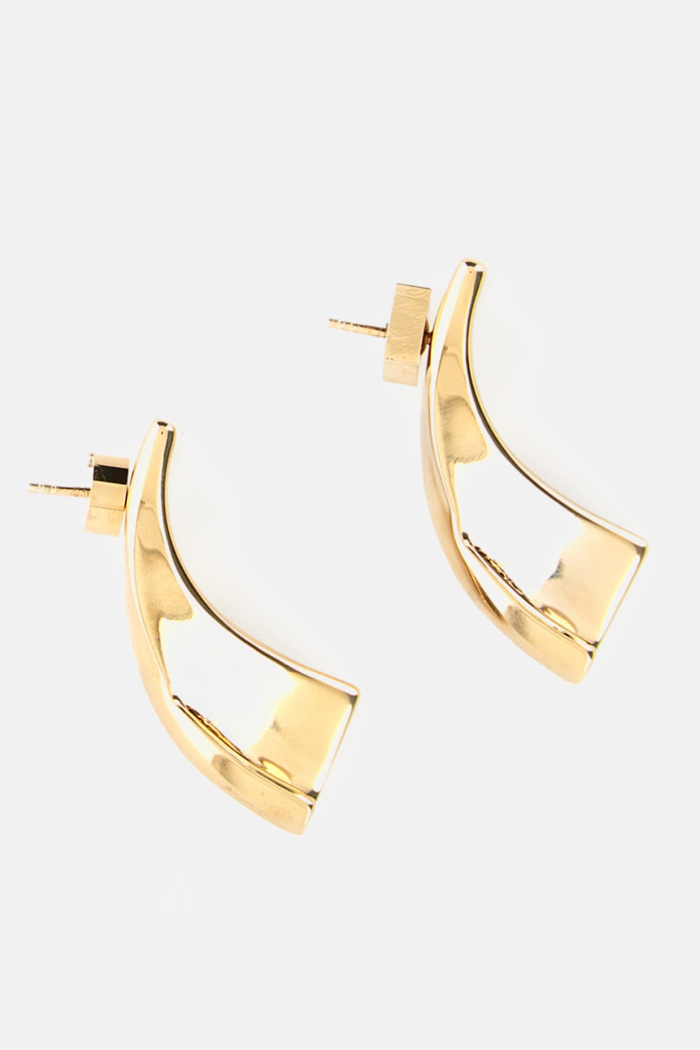Jacquemus Curved Design Earrings For Modern Style In Gold