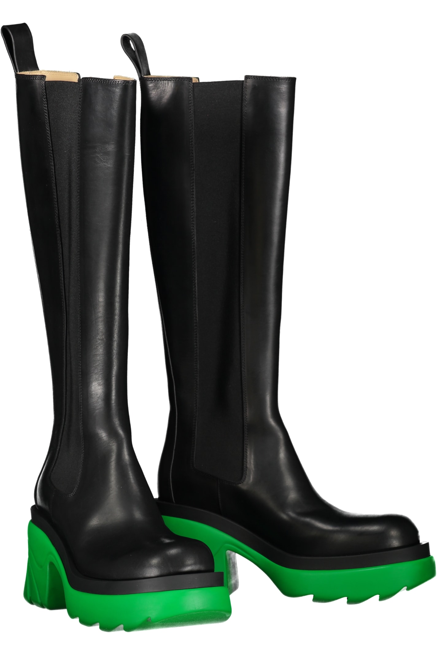 Shop Bottega Veneta Flash Leather Boots In Black