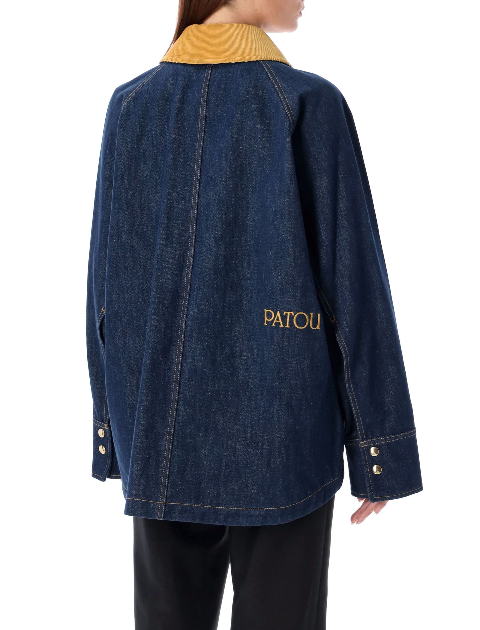 Shop Patou Workwear Denim Jacket In Blue